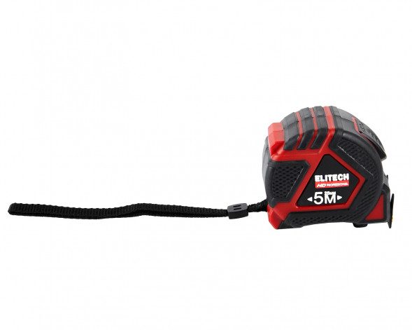 Рулетка Elitech HD 310402, 5 м, 25 мм, магнитный двусторонний зацеп, двусторонняя шкала, автостоп 