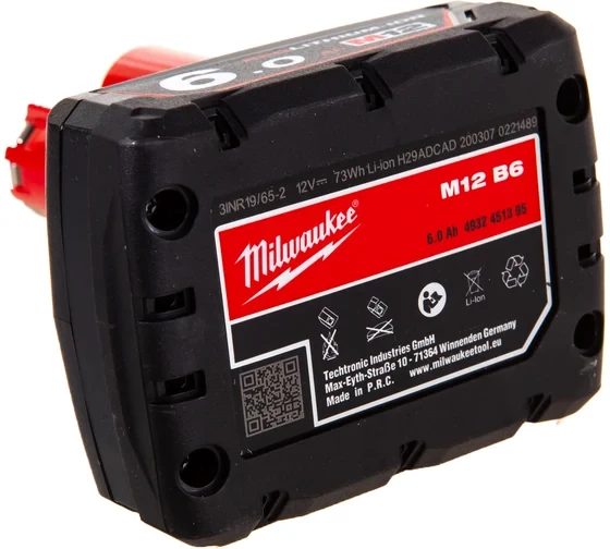 Аккумулятор M12 B6 (Li-Ion, 6 Ач) Milwaukee 