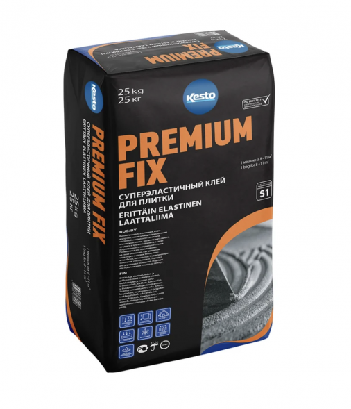 Клей эластичный для плитки Kesto Premium Fix, 25 кг