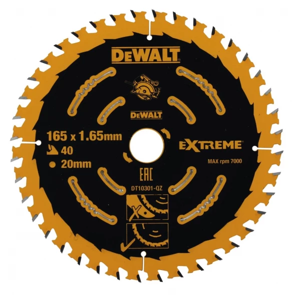 Диск пильный по дереву DEWALT EXTREME DT10301 165х20х1.65 мм