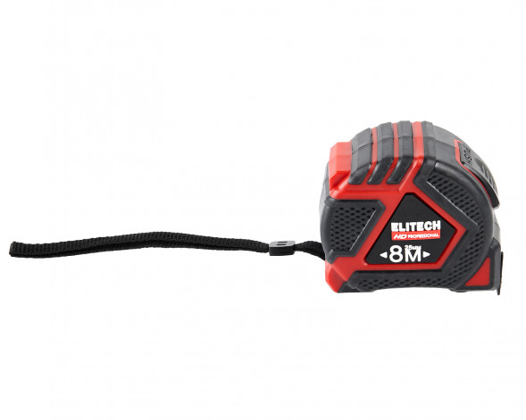 Рулетка Elitech HD 310403, 8 м, 25 мм, магнитный двусторонний зацеп, двусторонняя шкала, автостоп 