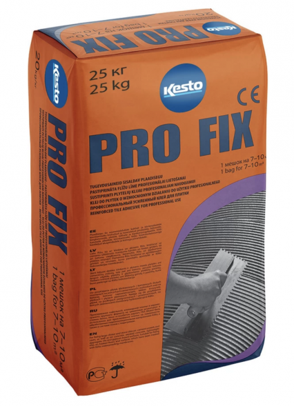 Клей для плитки Kesto Pro Fix, серый, C2 TE, 25 кг