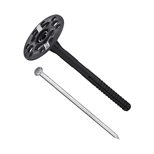 Дюбель для теплоизоляции Tech-Krep IZM EcoPlast с металлическим гвоздем, черный, 10х220