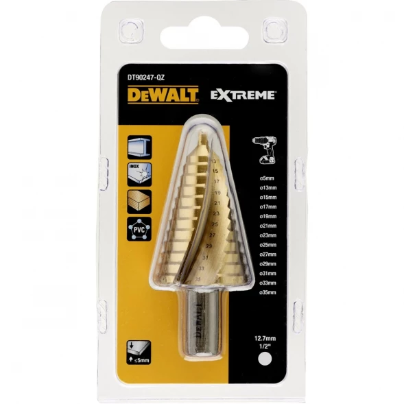 Сверло ступенчатое по металлу DEWALT DT90247, 5-35 мм, 1 шт. 