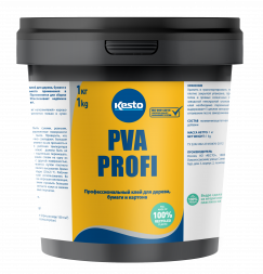 Профессиональный клей для дерева, бумаги и картона Kesto PVA Profi на основе ПВА 1 кг.