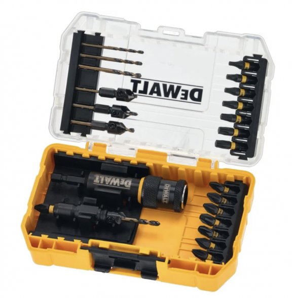 Набор пилотных сверл, зенкеров и бит DEWALT DT70779T, с механизмом быстрой смены, 24 шт, в кейсе (DT70779T-QZ)