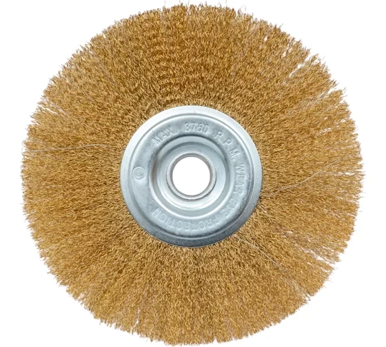 Щетка плоская (200х22.2 мм; латунированная волнистая 0.35 мм) для УШМ Elitech 1820.075000