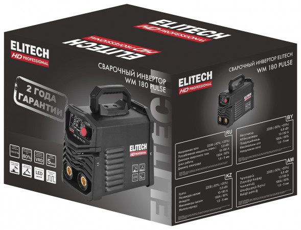 Инверторный сварочный аппарат Elitech HD WM 160 Pulse