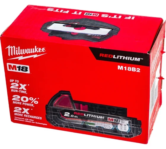 Аккумулятор M18 B2 (18 В; 2 А*ч; Li-Ion) Milwaukee 