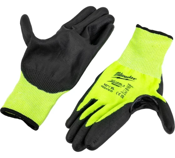 Сигнальные перчатки с уровнем сопротивления порезам 3 Milwaukee 10/XL