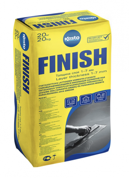 Ровнитель (наливной пол) финишный Kesto Finish самовыравнивающийся, 20 кг