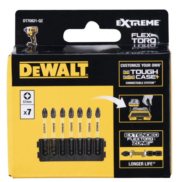Бита DEWALT PZ2, 57 мм, 7 шт DT70821-QZ