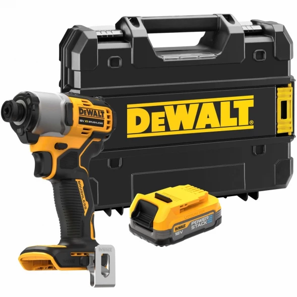  Шуруповерт аккумуляторный DEWALT DCF840E1T, 18 В, 192 Нм, 4200 уд/мин, с АКБ 1.7 Ач, без ЗУ, в кейсе TSTAK (DCF840E1T-XJ)
