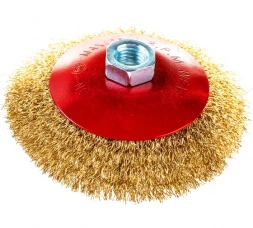 Щетка тарельчатая (115 мм; М14; латунированная волнистая 0.35 мм) для УШМ Elitech 1820.075200