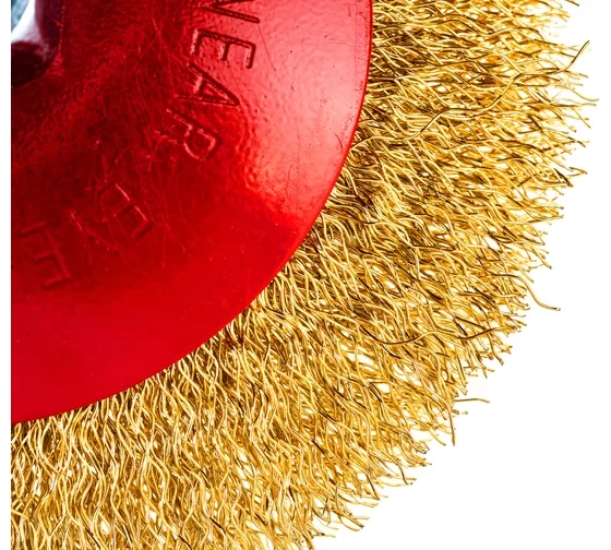 Щетка тарельчатая (115 мм; М14; латунированная волнистая 0.35 мм) для УШМ Elitech 1820.075200