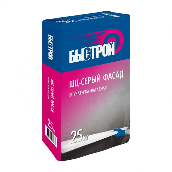 Штукатурка фасадная Быстрой ШЦ-серый фасад, 25 кг