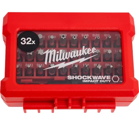 Набор бит Milwaukee SHOCKWAVE, ударные, 32 шт