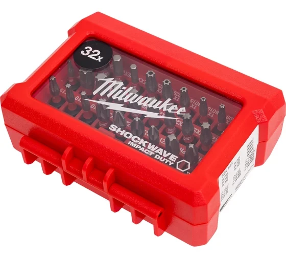 Набор бит Milwaukee SHOCKWAVE, ударные, 32 шт