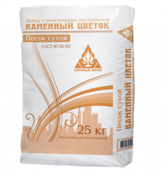 Песок сухой фракционированный фасованный каменный цветок &amp;quot;КВАРЦ&amp;quot;, 40кг