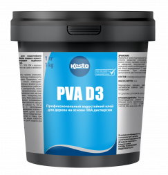 Водостойкий клей для дерева на основе ПВА дисперсии Kesto Pva d3 1 кг.