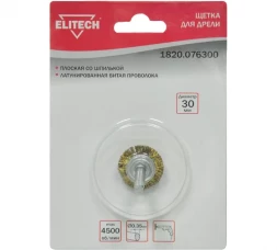 Щетка плоская для дрели (30 мм; волнистая 0.35 мм) Elitech 1820.076300