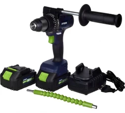 Шуруповерт аккумуляторный бесщеточный AYGER AP18BL4 с двумя аккумуляторами 4Ah 