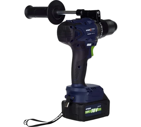 Шуруповерт аккумуляторный бесщеточный AYGER AP18BL4 с двумя аккумуляторами 4Ah 