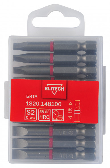 Бита SL6, 50 мм, 10 шт Elitech 1820.148100