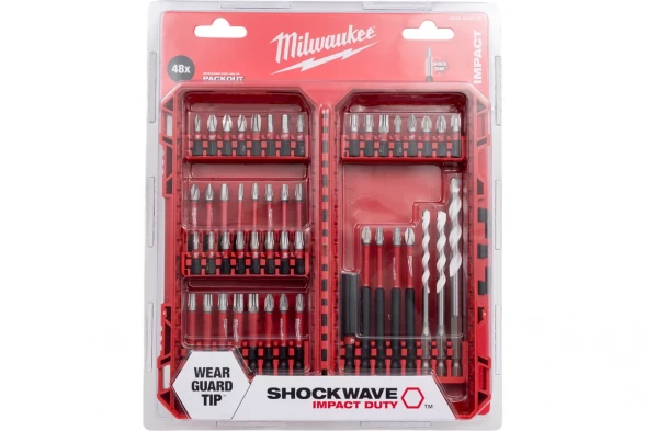Набор бит со сверлами Milwaukee SHOCKWAVE GEN III, 48 предметов в пласт. кейсе 