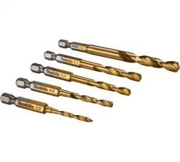 Набор ударных сверл по металлу HSS-TiN 1/4&amp;quot;, 5 шт Makita B-57308