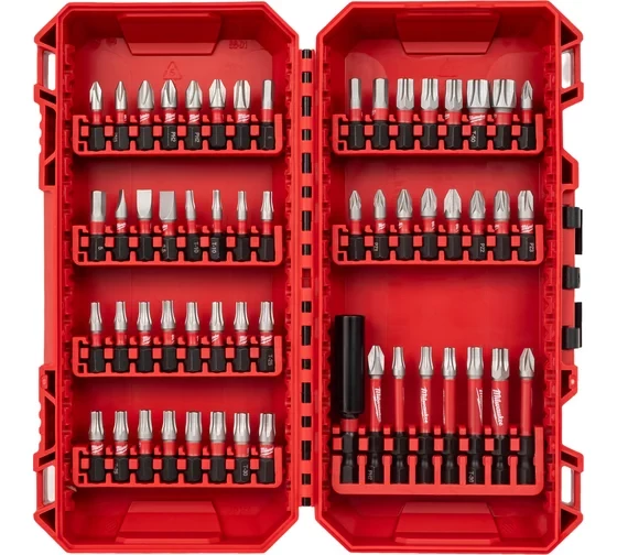 Биты Milwaukee SHOCKWAVE набор 56 предметов GEN III в пласт. кейсе 