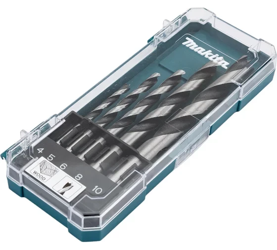 Набор сверл по дереву (5 шт.; 4,5,6,8,10 мм) Makita D-72861
