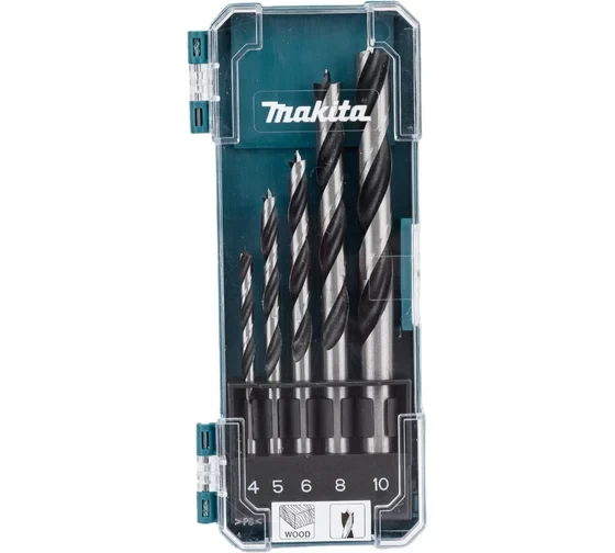 Набор сверл по дереву (5 шт.; 4,5,6,8,10 мм) Makita D-72861