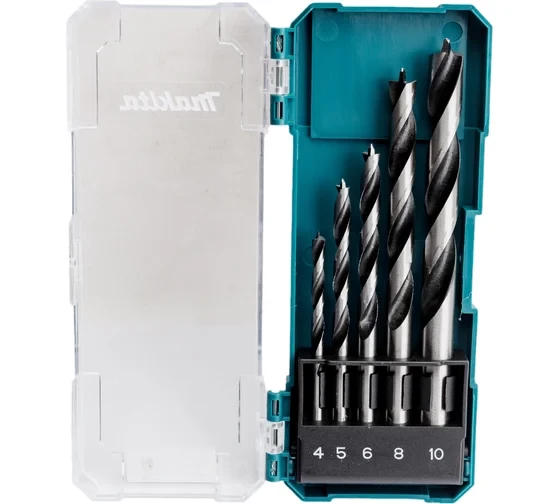 Набор сверл по дереву (5 шт.; 4,5,6,8,10 мм) Makita D-72861