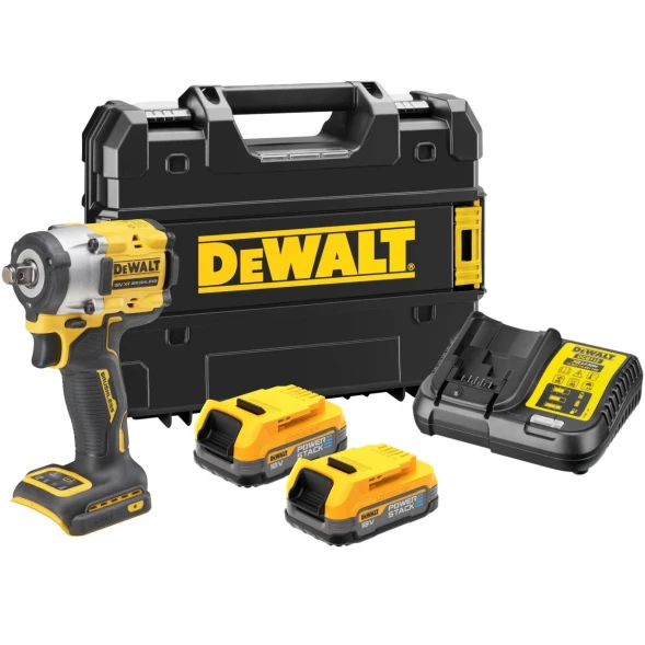  Гайковерт аккумуляторный DEWALT DCF921E2T, 18 В, 610 Нм, 3550 уд/мин, с 2 АКБ 1.7 Ач и ЗУ, в кейсе TSTAK