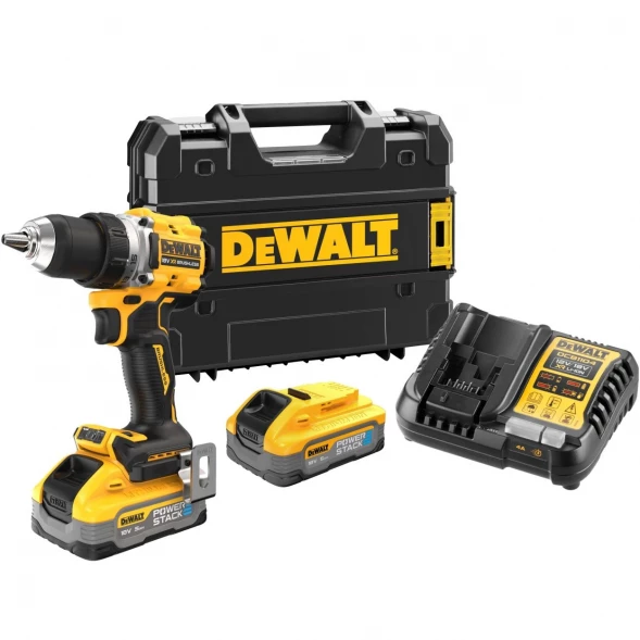 Дрель-шуруповерт аккумуляторная DEWALT DCD800H2T, 18 В, 2000 об/мин, с 2 АКБ 5 Ач и ЗУ, в кейсе TSTAK (DCD800H2T-QW)