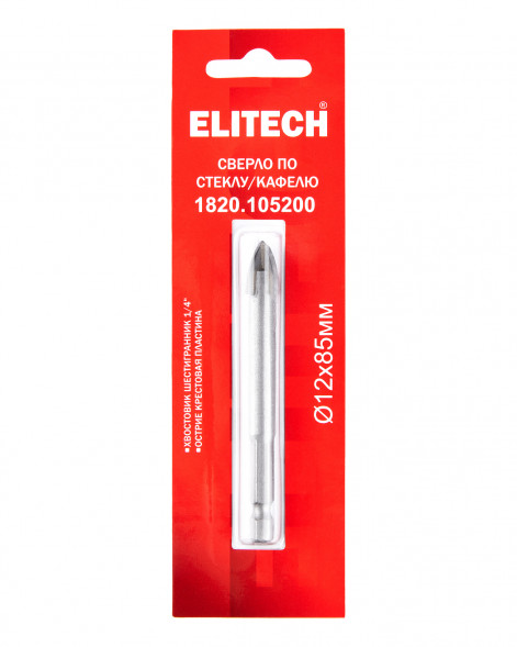 Сверло по стеклу, кафелю (12х85 мм) ELITECH 1820.105200