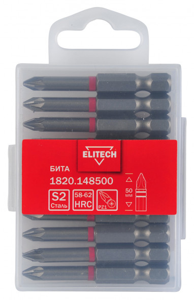 Бита PZ1, 50 мм, 10 шт Elitech 1820.148500