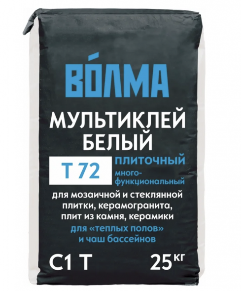 Клей для плитки, керамогранита и камня Волма Мультиклей Белый, 25 кг