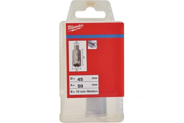 Кольцевая фреза HSS Milwaukee (45х50 мм; Weldon 19) 