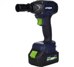  Гайковерт аккумуляторный бесщеточный AYGER APW18BL4 с одним аккумулятором 4 Ah 