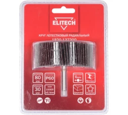 Круг лепестковый 80х30х6 мм, P60 ELITECH 1820.137200 