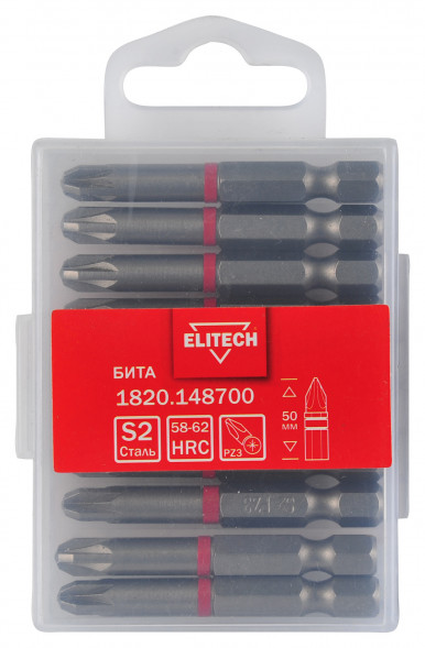 Бита PZ3, 50 мм, 10 шт Elitech 1820.148700
