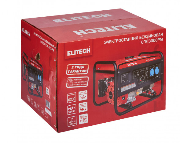 Генератор бензиновый Elitech СГБ 3000РМ