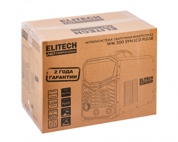 Инверторный сварочный аппарат Elitech HD WM 300 SYN LCD Pulse 