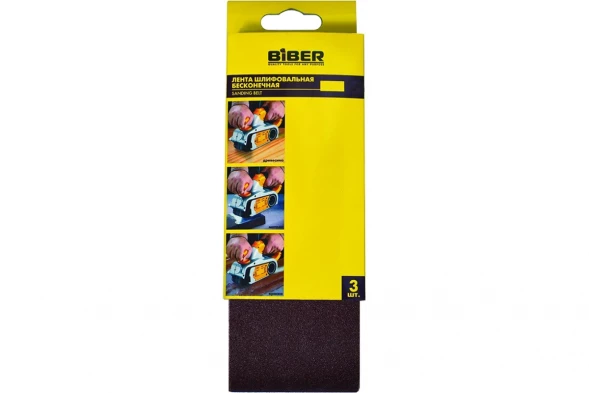 Лента бесконечная Biber 70343 75х533 мм P80 (уп. 3 шт.)