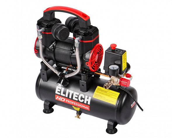 Компрессор безмасляный малошумный Elitech ACF 200-8S 