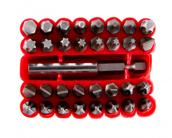 Набор кованных бит сталь Cr-V, 25мм, 33 предмета Elitech 1820.171200