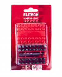 Набор кованных бит сталь Cr-V, 25мм, 33 предмета Elitech 1820.171200
