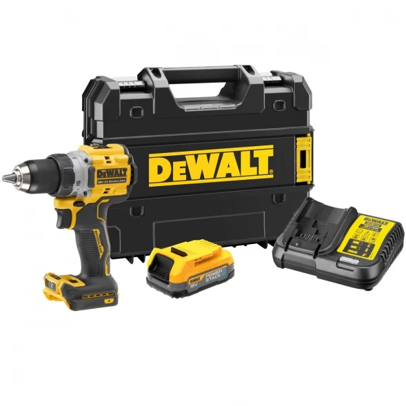  Дрель-шуруповерт аккумуляторная DEWALT DCD800E1T, 18 В, 2000 об/мин, с АКБ 1.7 Ач и ЗУ, в кейсе TSTAK (DCD800E1T-QW)